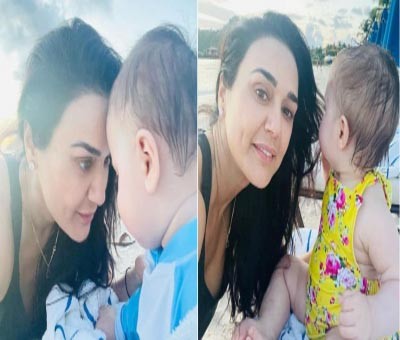 As Preity Zinta's twins turn one, she shares a heartfelt note of cascading love