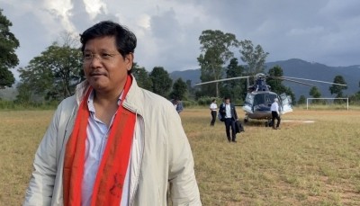 Meghalaya CM's chopper makes emergency landing due to bad weather Meghalaya CM's chopper makes emergency landing due to bad weather