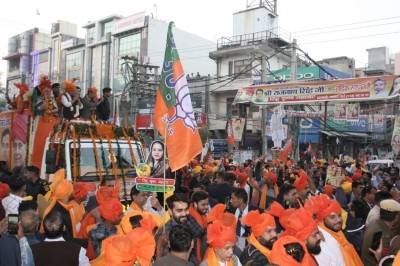 MCD Polls: Rajnath, Nadda take part in different roadshows