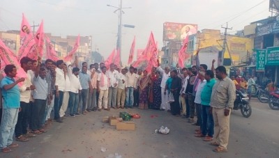 Celebrations in TRS camp after party wins Munugode bypoll