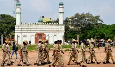 Hindu outfit sprays cow urine to purify Idgah Maidan post Tipu Jayanthi celebration