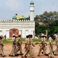 Hindu outfit sprays cow urine to purify Idgah Maidan post Tipu Jayanthi celebration