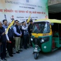 MCD polls: Auto rickshaws with voter awareness messages flagged off