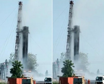 Gas leak after blast in ONGC well in Gujarat, several villages affected Gas leak after blast in ONGC well in Gujarat, several villages affected