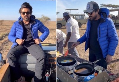 After 'RRR' promo tour, Ram Charan chills out in the wilds of Kenya After 'RRR' promo tour, Ram Charan chills out in the wilds of Kenya