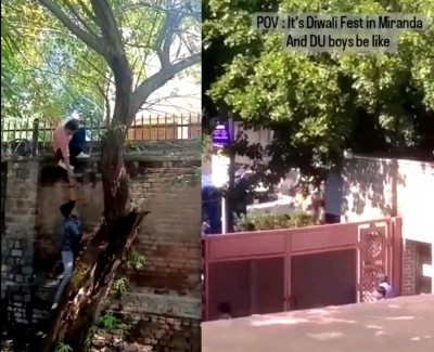 Miranda College viral video: Delhi Police lodges FIR against men seen climbing boundary walls Miranda College viral video: Delhi Police lodges FIR against men seen climbing boundary walls