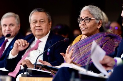 Sitharaman flags downside risks to economy at IMF meet Sitharaman flags downside risks to economy at IMF meet