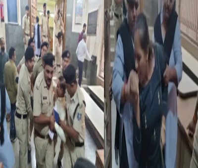 Surat AAP corporator bites security guard Surat AAP corporator bites security guard