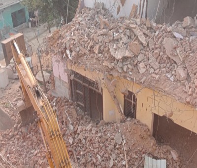 Haryana authorities demolish gangster Kaushal Chaudhary's houses Haryana authorities demolish gangster Kaushal Chaudhary's houses