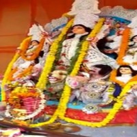 Mahishasura idol resembling Mahatma Gandhi modified in Kolkata (Ld)