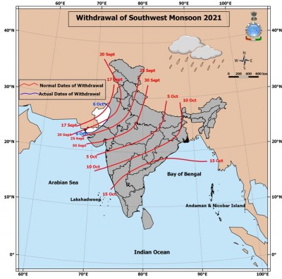 Southwest monsoon withdrawal commences on Wednesday: IMD