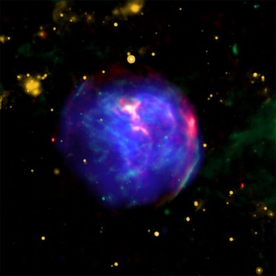 NASA telescopes spot remains of a supernova in colourful bubble NASA telescopes spot remains of a supernova in colourful bubble
