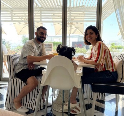 Virat, Anushka's cute breakfast pic with daughter Vamika Virat, Anushka's cute breakfast pic with daughter Vamika