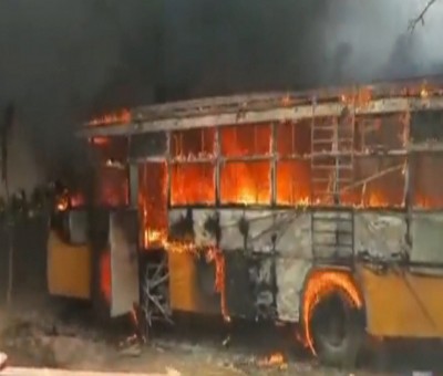 Violent protests over Dalit boy's death in UP Violent protests over Dalit boy's death in UP