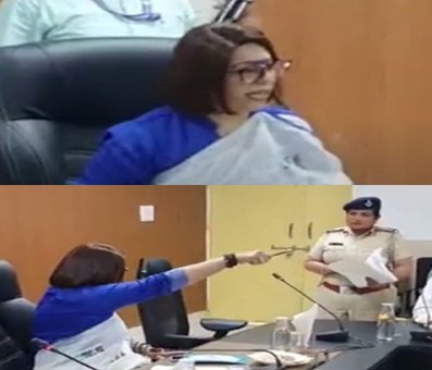 Heated argument between Haryana women panel chief, woman cop turns ugly Heated argument between Haryana women panel chief, woman cop turns ugly