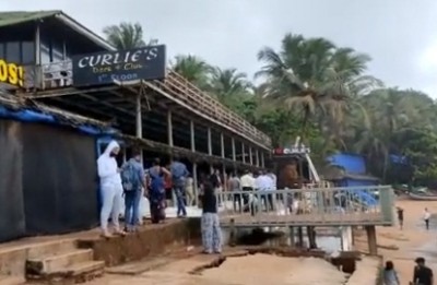 Large portion of Curlies night club in Goa bulldozed Large portion of Curlies night club in Goa bulldozed