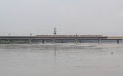 Water released from Hathnikund barrage in Haryana Water released from Hathnikund barrage in Haryana