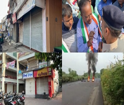 Cong bandh call in Gujarat receives mixed response, party workers detained Cong bandh call in Gujarat receives mixed response, party workers detained