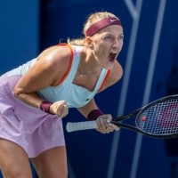 US Open: Kvitova saves two match points to beat Muguruza