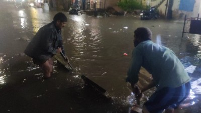 Man feared washed away as heavy rains pound Hyderabad Man feared washed away as heavy rains pound Hyderabad