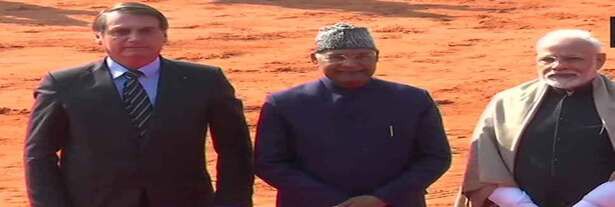 Brazilian Prez given ceremonial welcome in Rashtrapati Bhavan Brazilian Prez given ceremonial welcome in Rashtrapati Bhavan