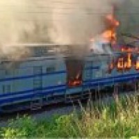Goods train carrying petroleum products catches fire in Andhra
