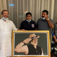 Dubai-based Indian boy makes special portrait of Modi