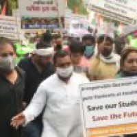 Congress protests demanding postponement of NEET, JEE exams