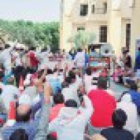 Sacked municipal employees protest in Gurugram