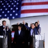 Trump greets American detainees freed from North Korea