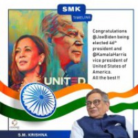 Ex-Foreign Minister Krishna congratulates Biden, Harris