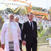 PM Modi, French President Macron take a boat ride along the Ganga Ghats in Varanasi