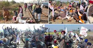रेल ट्रैक जाम कर रहे किसानों पर लाठीचार्ज रेल ट्रैक जाम कर रहे किसानों पर लाठीचार्ज