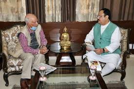 शांता कुमार से मिले भाजपा अध्यक्ष जेपी नड्डा - पत्नी के निधन पर जताया दुख शांता कुमार से मिले भाजपा अध्यक्ष जेपी नड्डा - पत्नी के निधन पर जताया दुख