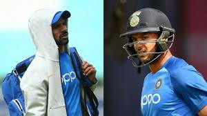 वेस्टइंडीज के खिलाफ एकदिवसीय श्रृंखला : धवन की जगह मयंक को मिल सकता है मौका वेस्टइंडीज के खिलाफ एकदिवसीय श्रृंखला : धवन की जगह मयंक को मिल सकता है मौका