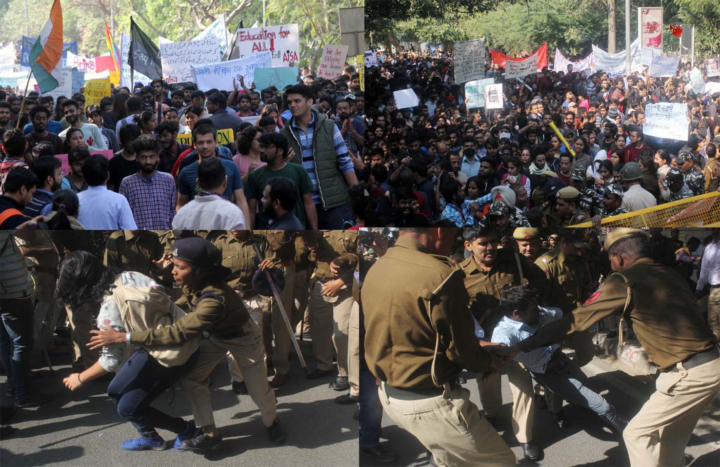 नई दिल्ली में सोमवार को जवाहरलाल नेहरू विश्वविद्यालय के छात्रों ने संसद तरफ मार्च करते हुए सीतापुर के दौरान फीस वृद्धि के विरोध में प्रदर्शन किया नई दिल्ली में सोमवार को जवाहरलाल नेहरू विश्वविद्यालय के छात्रों ने संसद तरफ मार्च करते हुए सीतापुर के दौरान फीस वृद्धि के विरोध में प्रदर्शन किया