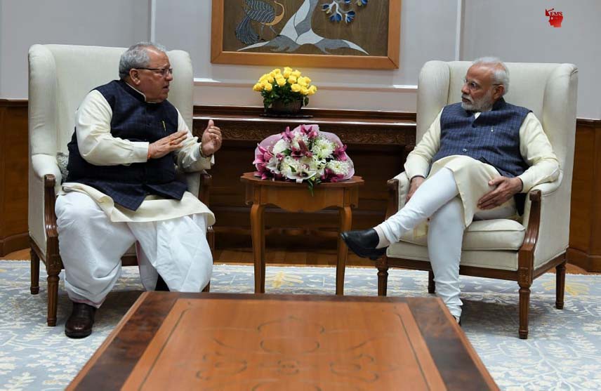 राजस्थान के राज्यपाल कलराज मिश्र ने  प्रधानमंत्री निवास पर प्रधानमंत्री नरेन्द्र मोदी से मुलाकात की