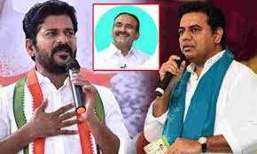 కేటీఆర్, రేవంత్ మధ్యలో ఈటల కేటీఆర్, రేవంత్ మధ్యలో ఈటల